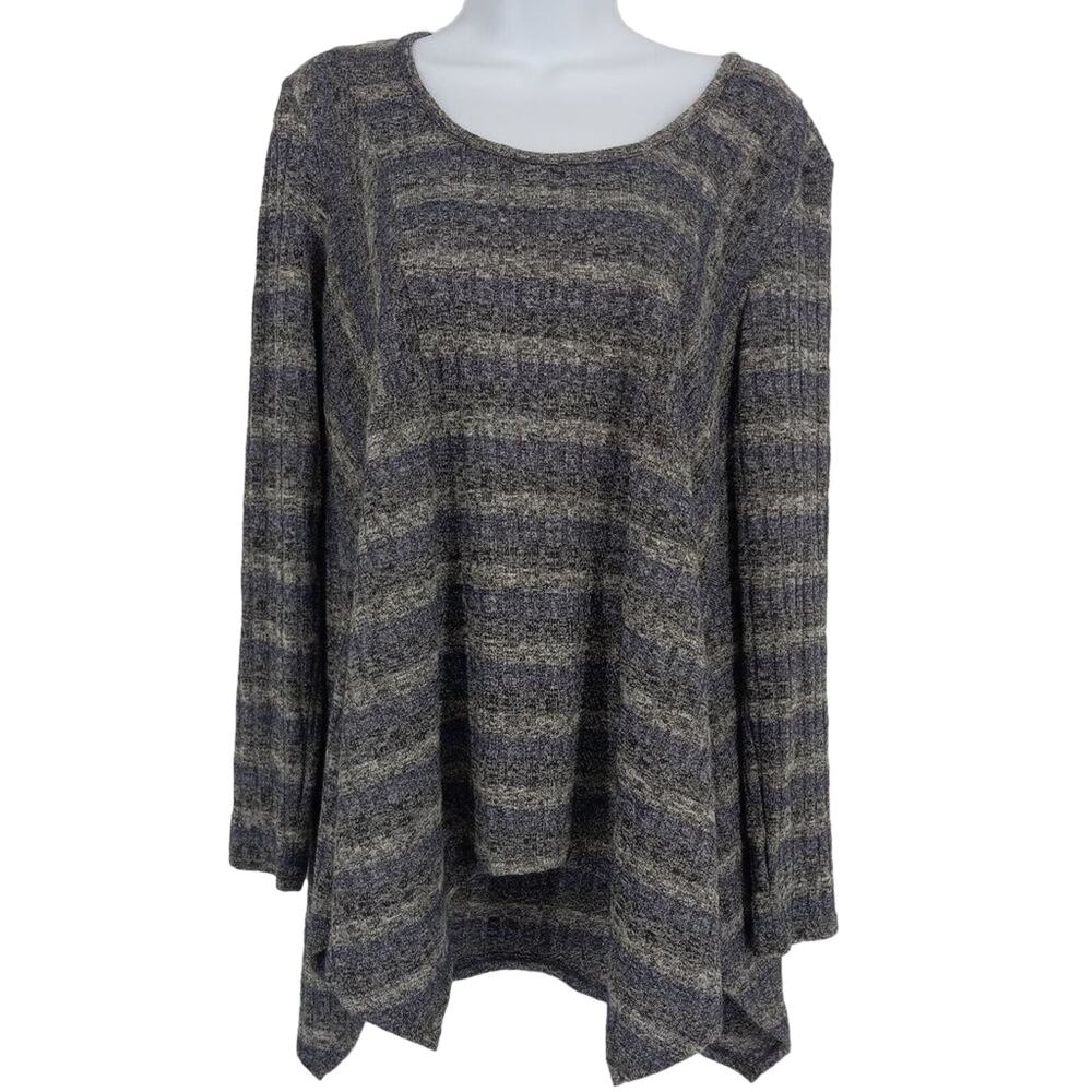 Knox Rose Ribbed Asymmetrical Hem Top